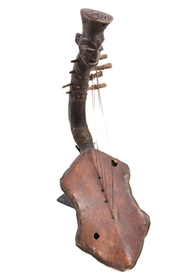 Harp - Wood, Leather - Mangebetu - DR Congo