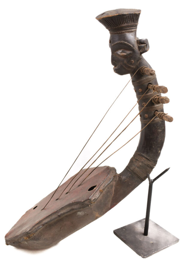 Harp - Wood, Leather - Mangebetu - DR Congo