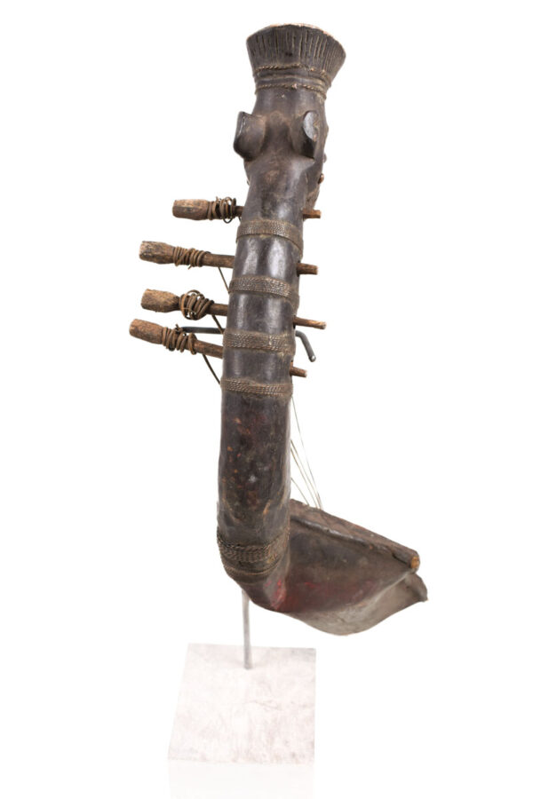 Harp - Wood, Leather - Mangebetu - DR Congo