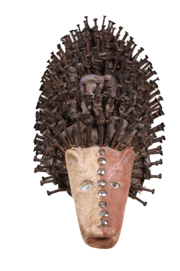 Nkisi Kozo - Glass, Nail, Wood - Bakongo - Congo