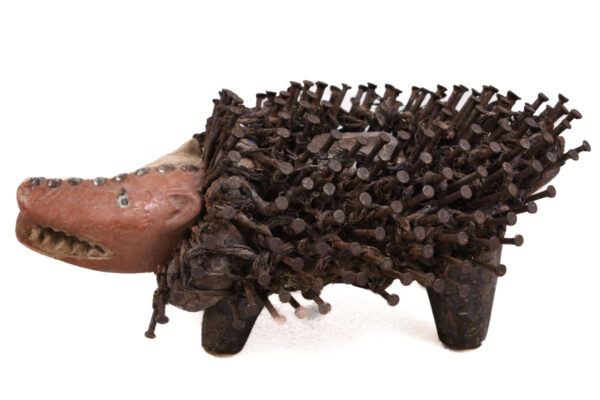 Nkisi Kozo - Glass, Nail, Wood - Bakongo - Congo