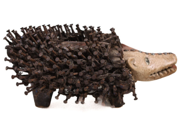 Nkisi Kozo - Glass, Nail, Wood - Bakongo - Congo