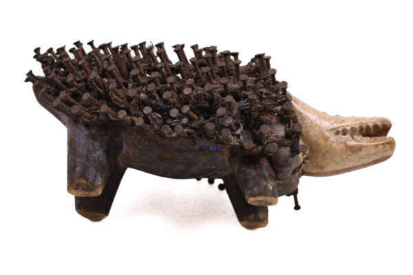 Nkisi Kozo - Glass, Nail, Wood - Bakongo - Congo
