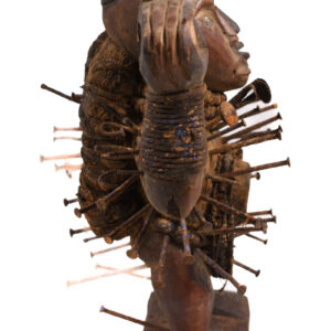Double headed Nkisi Figure - Wood, nails, glass - Kongo- Congo