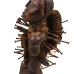 Double headed Nkisi Figure - Wood, nails, glass - Kongo- Congo