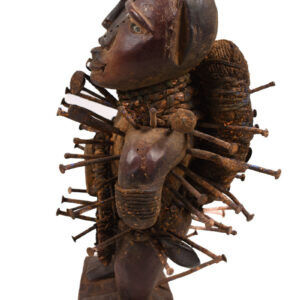 Double headed Nkisi Figure - Wood, nails, glass - Kongo- Congo