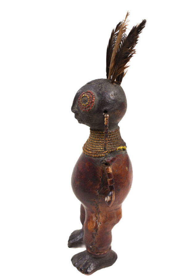 Fertility Doll - Terracotta, Beads, Feathers - Chiki chiki - Cameroon