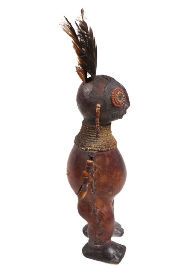 Fertility Doll - Terracotta, Beads, Feathers - Chiki chiki - Cameroon