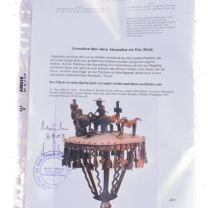 Altar memorial Staff - Asen - Iron - Fon - Benin - Schädler certificate