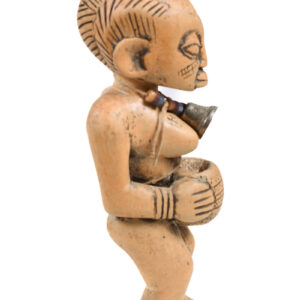 Albino figure, Ibeji - Wood, Bell - Yoruba - Nigeria