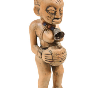 Albino figure, Ibeji - Wood, Bell - Yoruba - Nigeria