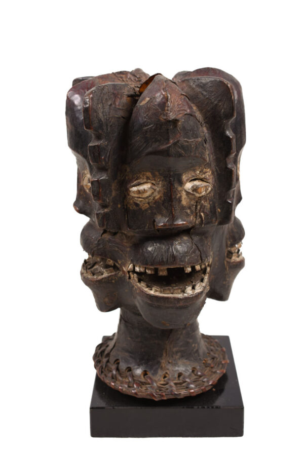 Crest Mask - Wood, Antelope skin - Ejagham - Ekoi - Nigeria