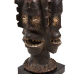 Crest Mask - Wood, Antelope skin - Ejagham - Ekoi - Nigeria