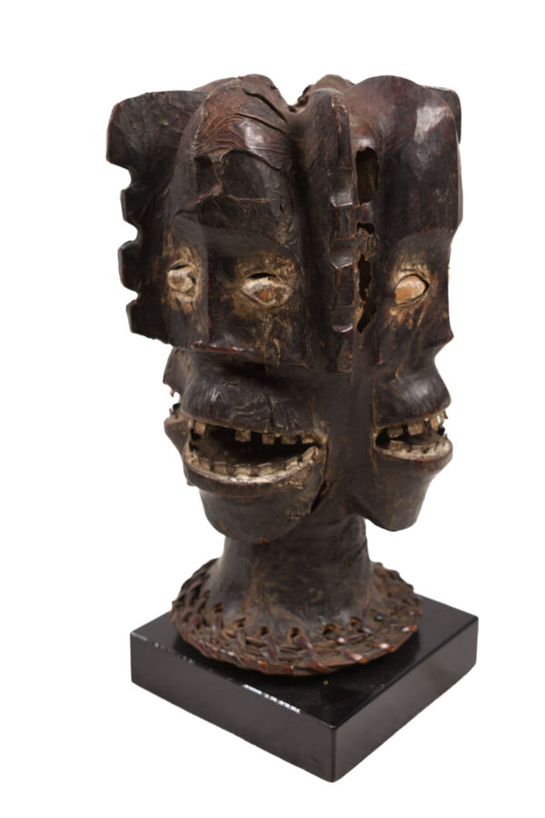 Crest Mask - Wood, Antelope skin - Ejagham - Ekoi - Nigeria