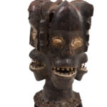 Crest Mask - Wood, Antelope skin - Ejagham - Ekoi - Nigeria