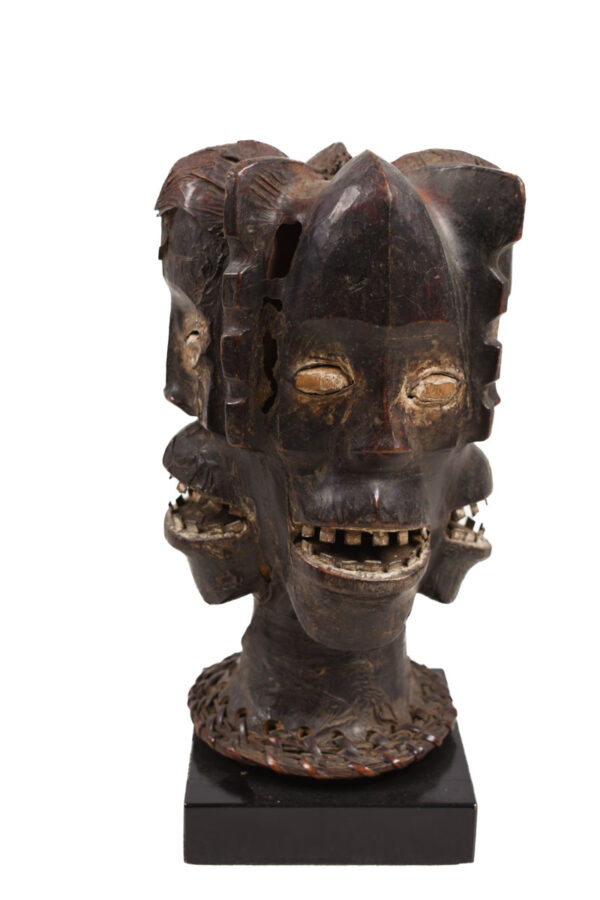 Crest Mask - Wood, Antelope skin - Ejagham - Ekoi - Nigeria