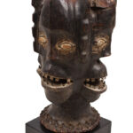 Crest Mask - Wood, Antelope skin - Ejagham - Ekoi - Nigeria