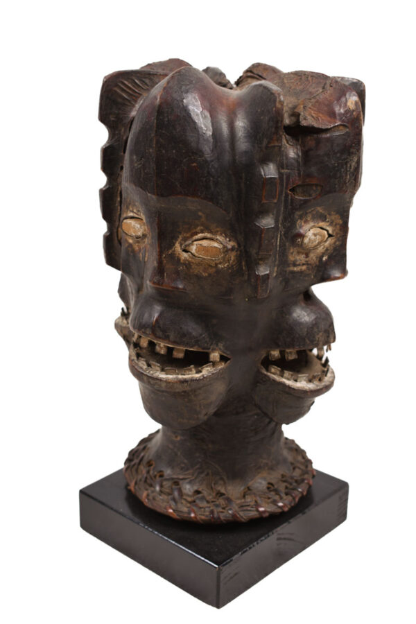 Crest Mask - Wood, Antelope skin - Ejagham - Ekoi - Nigeria
