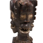 Crest Mask - Wood, Antelope skin - Ejagham - Ekoi - Nigeria