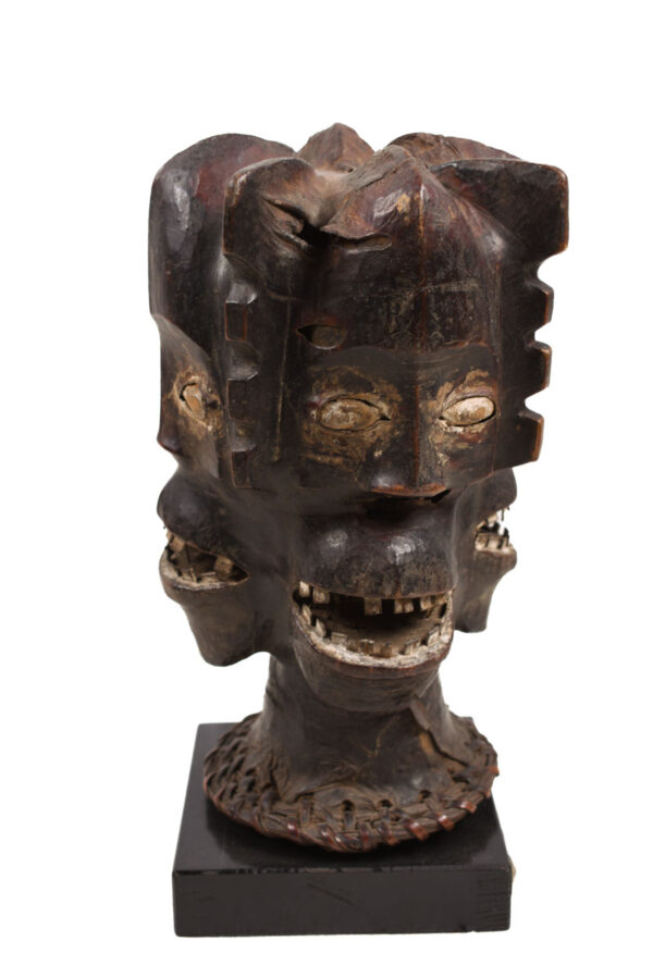 Crest Mask - Wood, Antelope skin - Ejagham - Ekoi - Nigeria