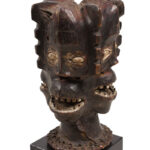 Crest Mask - Wood, Antelope skin - Ejagham - Ekoi - Nigeria