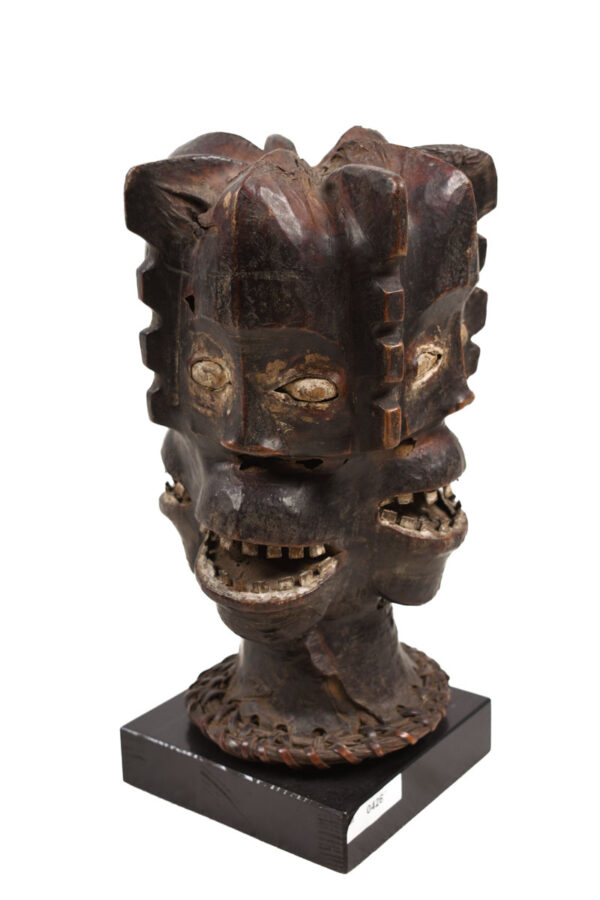 Crest Mask - Wood, Antelope skin - Ejagham - Ekoi - Nigeria