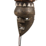 Initiation mask - Copper, Plant fibre, Wood - Salampasu - Congo