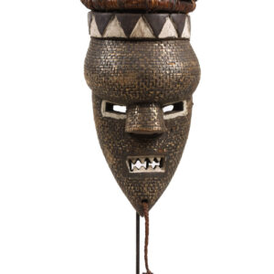 Initiation mask - Copper, Plant fibre, Wood - Salampasu - Congo