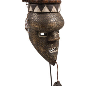 Initiation mask - Copper, Plant fibre, Wood - Salampasu - Congo