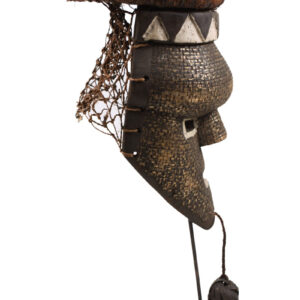 Initiation mask - Copper, Plant fibre, Wood - Salampasu - Congo