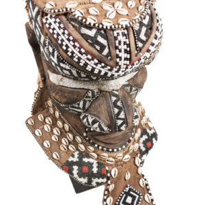 Royal Mask - Beads, Cauri, Wood - Bwoom - Kuba - DR Congo