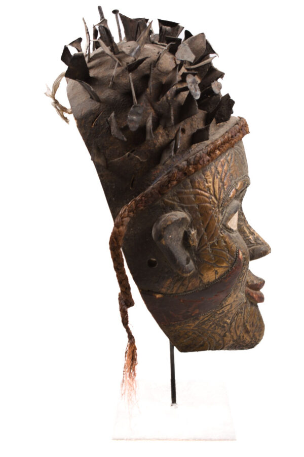 Mask - Nail, Wood, Metal - Kongo - Congo