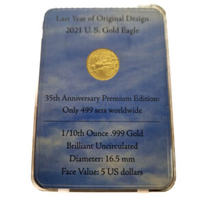 USA Coinset 2x 5 Dollars 2021 35th Anniversary Premium Edition - 1/10 Oz.