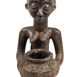 Bowl-barrier Figure - Wood - Mboko - Luba - Congo DRC