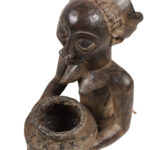 Bowl-barrier Figure - Wood - Mboko - Luba - Congo DRC