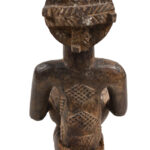 Bowl-barrier Figure - Wood - Mboko - Luba - Congo DRC