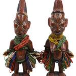 Ibeji Twins - Glass beads, Wood - Yoruba - Nigeria