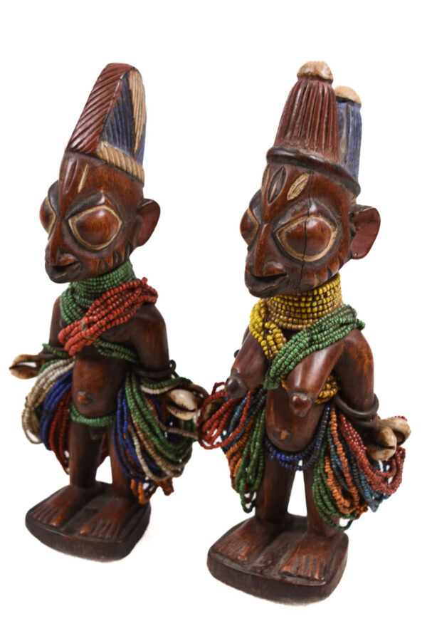 Ibeji Twins - Glass beads, Wood - Yoruba - Nigeria