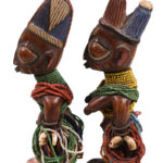 Ibeji Twins - Glass beads, Wood - Yoruba - Nigeria