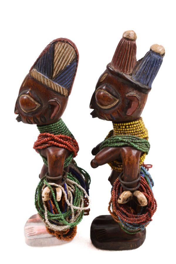 Ibeji Twins - Glass beads, Wood - Yoruba - Nigeria