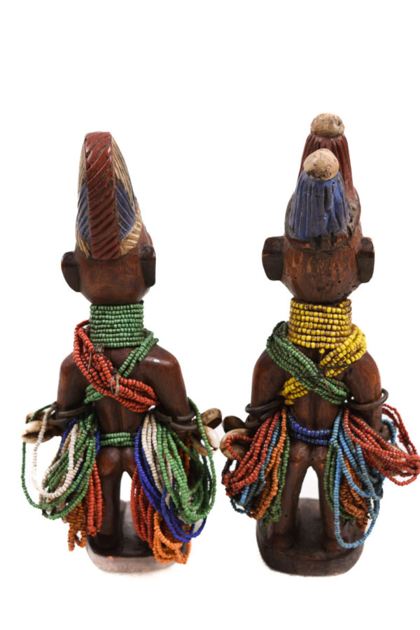 Ibeji Twins - Glass beads, Wood - Yoruba - Nigeria