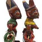 Ibeji Twins - Glass beads, Wood - Yoruba - Nigeria