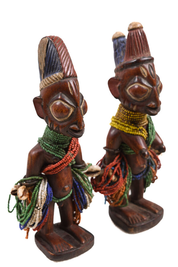 Ibeji Twins - Glass beads, Wood - Yoruba - Nigeria
