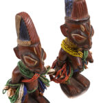 Ibeji Twins - Glass beads, Wood - Yoruba - Nigeria
