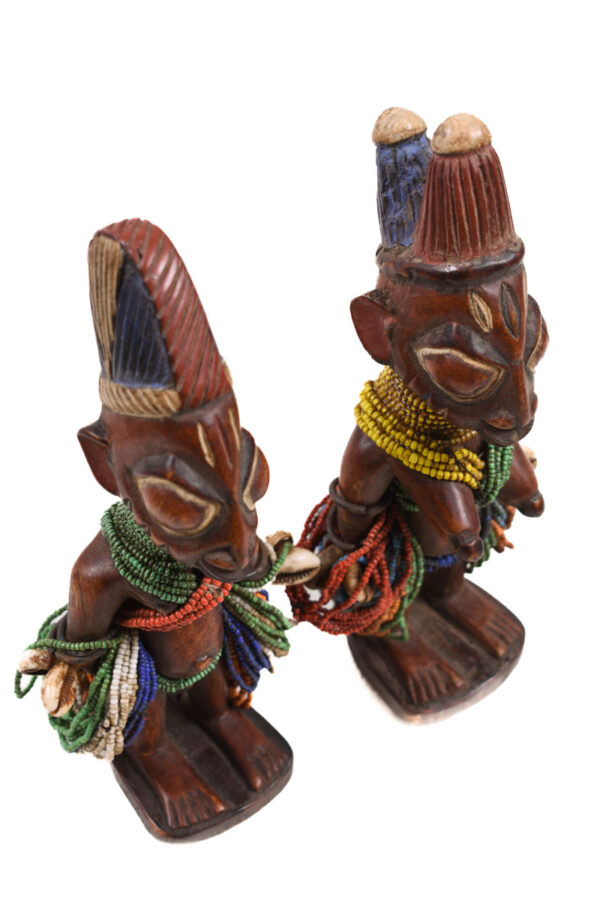 Ibeji Twins - Glass beads, Wood - Yoruba - Nigeria
