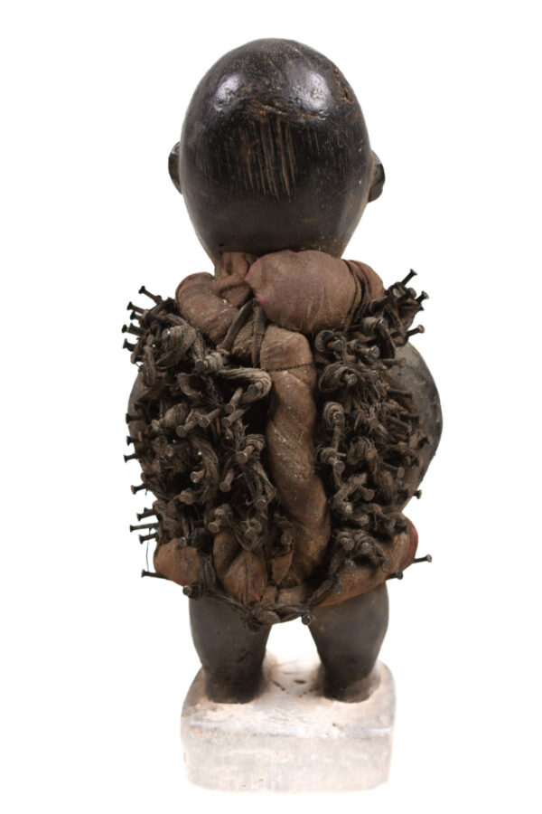 Nkisi Figure - Nail, Wood, Glass - Yombe - Congo