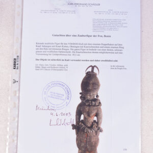 Fetish figure - Wood - Fon - Benin - Schädler certificate