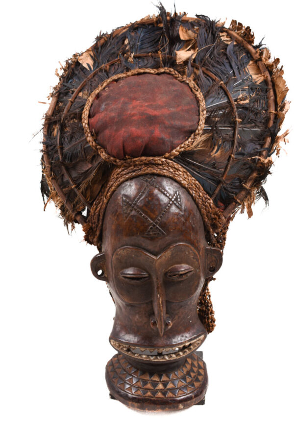 Chihongo Mask - Raphia, Wood - Chokwe - DR Congo