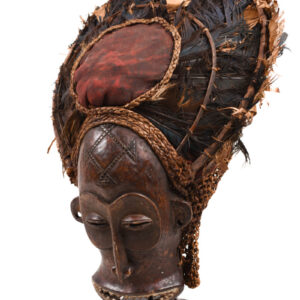 Chihongo Mask - Raphia, Wood - Chokwe - DR Congo