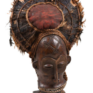 Chihongo Mask - Raphia, Wood - Chokwe - DR Congo
